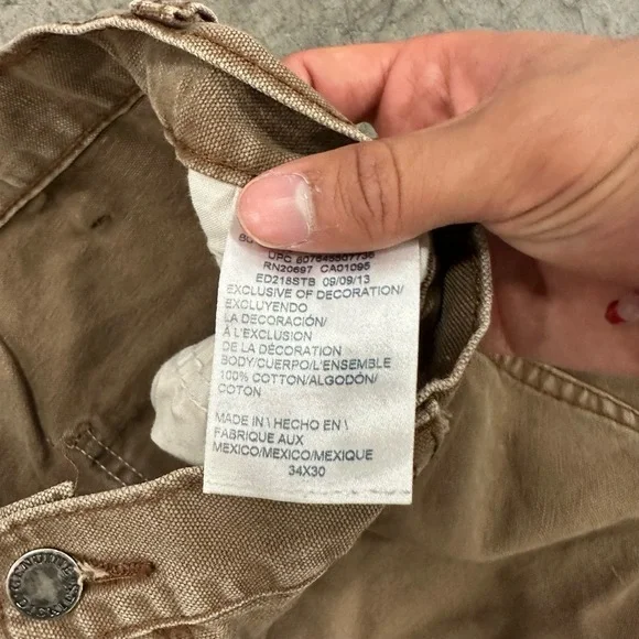 Dickies Vintage Khaki Back Pockets Tool Pocket Relaxed Fit Work Pants 34X30 - Picture 4 of 5